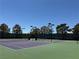 Well-maintained community tennis courts surrounded by lush trees, ideal for sports and recreation at 9748 Derbyhill Cir, Las Vegas, NV 89117