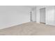 Bedroom featuring neutral carpet and closet, for convenient storage space at 1145 Belton Lake Ave, North Las Vegas, NV 89086