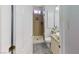 Clean bathroom showcasing a walk-in shower, vanity with granite countertop, and modern fixtures at 1569 Hialeah Dr, Las Vegas, NV 89119