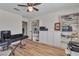 Bedroom features hardwood floors, built in storage, and an open floor plan at 1808 Piccolo Way, Las Vegas, NV 89146