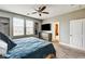 Comfortable bedroom with ceiling fan, natural light, and ample space at 2159 Morro Vista Dr, Las Vegas, NV 89135