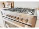 Stainless steel range with six burners and easy to use knobs at 4065 Genoa Dr, Las Vegas, NV 89141