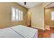 The bedroom has great natural light with plantation shutters and easy access to the bathroom at 4260 Helena Cove Ct, Las Vegas, NV 89129