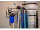 Water filtration system with holding tanks in home's utility area at 4260 Helena Cove Ct, Las Vegas, NV 89129