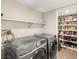 Spacious laundry room with washer, dryer, storage, and shelving at 4764 Lana Dr, Las Vegas, NV 89121