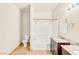 Bathroom featuring tiled flooring, granite vanity, and shower-tub combo at 4830 Grey Wolf Ln # 104, Las Vegas, NV 89149