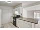 Kitchen with ample counter space, white cabinets and stainless-steel gas range at 629 N 16Th St, Las Vegas, NV 89101