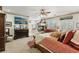 Beautiful main bedroom with a fireplace, sitting area, and access to the backyard at 7301 Heggie Ave, Las Vegas, NV 89131