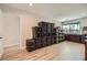 Bright storage room with beautiful wood floors, storage totes and custom built in storage at 778 Vegas Valley Dr, Las Vegas, NV 89109