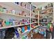 Organized walk-in pantry with shelving stocked with food and small appliances at 8405 Canyon Crevasse St, Las Vegas, NV 89166