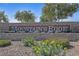Stone entrance sign for Mountain's Edge community at 8547 Benidorm Ave, Las Vegas, NV 89178