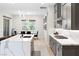 Beautiful kitchen with white countertops, gray cabinets, and modern appliances at 8929 Cassia Winds St, Las Vegas, NV 89166