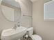 Modern half bathroom with a sleek vessel sink, toilet, and contemporary fixtures at 9065 Adorable Ave, Las Vegas, NV 89149