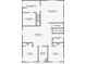 Second floor plan featuring bedrooms, bathrooms, laundry room and Gathering room with a convenient closet at 9780 Ziegler Ave, Las Vegas, NV 89148