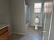 Bathroom features a tiled floor and shower-tub combination with toilet at , Las Vegas, NV 89148