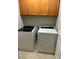 Convenient laundry room with washer and dryer hookups and storage cabinets at , Las Vegas, NV 89148