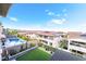 Aerial view of a home with a backyard oasis, including a pool and green space at 212 Harris Peak St, Las Vegas, NV 89138