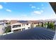 Aerial view showing residential neighborhood with solar panels and private yards at 212 Harris Peak St, Las Vegas, NV 89138
