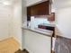 Kitchen area with granite countertop and an open view to the living area at 3135 S Mojave Rd # 152, Las Vegas, NV 89121