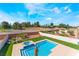 Backyard featuring a refreshing swimming pool and well-maintained artificial grass at 3309 Green Ice Ave, North Las Vegas, NV 89081