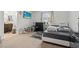Bedroom with carpet, desk, and ensuite bathroom at 3517 Arcadian King Ave, Las Vegas, NV 89106