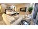 Cozy main bedroom with seating area, decorative wall art, and modern furnishings at 3722 Las Vegas Blvd # 809, Las Vegas, NV 89158