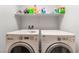 Convenient laundry room equipped with modern washer and dryer units at 4650 Ranch House Rd # 86, North Las Vegas, NV 89031