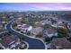 Beautiful aerial view of a suburban neighborhood with well-maintained homes and landscaping at 2116 Canvas Edge Dr, Henderson, NV 89044