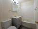 Bathroom featuring a vanity, updated fixtures, and a combined shower and tub at 26 E Atlantic Ave, Henderson, NV 89015