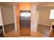 Bright kitchen view highlighting stainless refrigerator at 270 E Flamingo Rd # 136, Las Vegas, NV 89169
