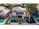 Aerial view of a luxury home with a pool, manicured landscaping, and private backyard at 2826 Barrow Downs St, Las Vegas, NV 89135