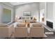 Bright living room showcasing neutral tones, plush seating and a fireplace that creates a cozy atmosphere at 3142 Espanol Dr, Las Vegas, NV 89121