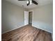 Bedroom with wood floors and neutral paint at 3729 Bronco Billy Ct, Las Vegas, NV 89129