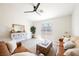 Cozy living room with stylish decor, contemporary furniture, and sliding glass doors at 427 Wright Way, Henderson, NV 89015