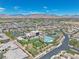 Aerial view featuring the community center's pool, recreational areas, and surrounding residences at 4277 Sunrise Flats St, Las Vegas, NV 89135