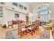 Elegant dining room with high ceilings, chandelier, and a large dining table, perfect for Gathering gatherings at 1035 Tabor Hill Ave, Henderson, NV 89074