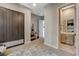 Stylish bedroom with carpet, dark-wood closet and ensuite bathroom at 11280 Granite Ridge Dr # 1035, Las Vegas, NV 89135