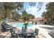 Inviting community pool surrounded by lounge chairs, tables, and well-maintained landscaping at 2851 S Valley View Blvd # 1044, Las Vegas, NV 89102