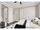 Comfortable bedroom with closet, ceiling fan, and easy access to an adjacent room at 628 Chervil Valley Dr, Las Vegas, NV 89138