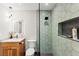 This bathroom offers stylish modern fixtures and a unique shower with inset storage at 6920 Bradley Rd, Las Vegas, NV 89131