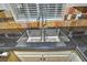 Stainless steel, dual bowl kitchen sink featuring a granite countertop and mosaic tile backsplash at 7429 Fencerow St, Las Vegas, NV 89131