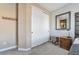 Bedroom showcasing a full-length closet and a decorative mirror above a nightstand at 7778 Villa Montara St, Las Vegas, NV 89123
