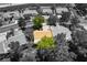 Aerial view of a single Gathering home surrounded by mature trees in an established neighborhood at 8516 Millsboro Dr, Las Vegas, NV 89134