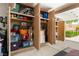 Garage featuring wall-to-wall built-in cabinets for ample storage at 8516 Millsboro Dr, Las Vegas, NV 89134
