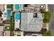 Birds eye view of the roof, pool and outdoor spaces at 9710 Hiking Ave, Las Vegas, NV 89166