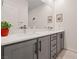 Modern bathroom with double sinks, sleek cabinetry, and a bright, clean aesthetic at 9710 Hiking Ave, Las Vegas, NV 89166