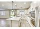 Open kitchen features stainless appliances, a central island, and backyard access at 10164 Phelps Lake Ct, Las Vegas, NV 89148