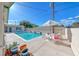 Inviting pool with lounge seating and lush greenery, perfect for enjoying sunny days in the backyard at 1721 E Oakey Blvd, Las Vegas, NV 89104