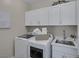 Well-equipped laundry room features modern appliances and ample cabinet storage at 2246 Bird Of Prey St, Las Vegas, NV 89138