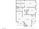 Detailed floor plan featuring a living room with fireplace and balcony, kitchen, dining room, two bedrooms, and two bathrooms at 3360 Cactus Shadow St # 203, Las Vegas, NV 89129